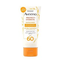 Ave이앤오 프로덕트 하이드레이트 모이스처라이징 바디 선스크린 로션 광범위한 스펙트럼 Spf 30 프리바이오틱 귀리 무중력 & 상쾌한 느낌 파라벤 프리 오일 옥시벤존 85g, SPF 60