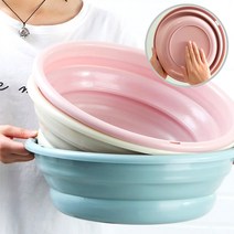 접이식 좌욕 족욕 세수대야 세숫대야 캠핑 설거지통 양동이 대형 큰 대야 플라스틱 다라이, 대(37x13cm), 그린