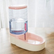 멍멍군나비양 반려동물 반자동 급수기 급식기 3.8L, 급수기-핑크