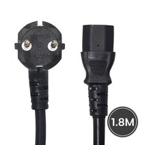 국산 3구 파워케이블 7A 220V 컴퓨터 전원케이블 파워코드, 1.8m