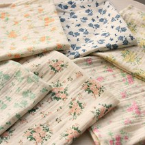 [천삼백케이] [앤코튼] 레트로플라워 거즈 키친크로스 겸 행주 6colors, 수국(민트)
