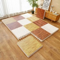 강아지미끄럼방지매트 우드디자인, 30x30x1.0 (12개) 베이지+브라운우드