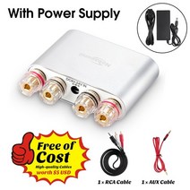 블루투스 미니 앰프 길거리공연 매장용 리시버 통기타 올인원 nobsound ns-10g pro hi-fi dsp 디지털 스테레오 5.0 홈 오디오 파워 50w 2 전원 어댑터, 은