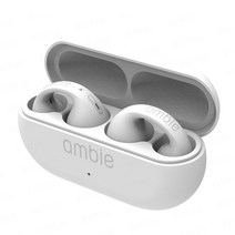 골전도 블루투스 이어폰 Ambie-사운드 이어커프 귀 귀걸이 이어링 무선 핸즈프리 이어폰 Auriculares 헤드, 01 White