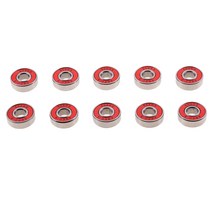 QDY 10Pieces 인라인 롤러 스케이트 스케이트 보드 Longboard 휠 베어링, 빨간