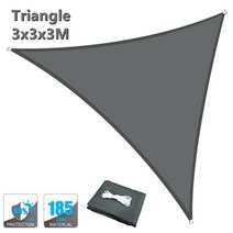 야외 그늘막 방수 천막 원단 캐노피 정원 오 캠핑 텐트 대한 태양 그늘 항해 태양 큰, 딥 그레이 3x3x3m