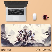 리그 오브 레전드 마우스 패드 특대 lol 게임 e-스포츠 전용 레이븐 kda 야스오 알리 컴퓨터 책상 키보드 패드, 900x400mm, 3mm, 58.lol88