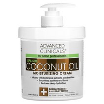 Advanced Clinicals (어드밴스드 클리니컬스) 프리미엄 코코넛 오일 보습 크림 16온스(454g)