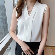 4컬러 민소매 블라우스 슬리브리스 여성나시 보들 나시 상의 웨어 블라우스 티셔츠 여성 민소매 쉬폰