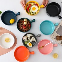 리빙나인 북유럽 세라믹 손잡이 그릇, 스카이
