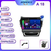 안드로이드 올인원 네비게이션 JMANCE For Hyundai Santa Fe 3 2013 2016 Ai 음성 GPS Android No 2di, A18 2-32G