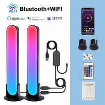 RGB 음악 백라이트 사운드 컨트롤 스마트 나이트 라이트 바 게임 TV 장식 램프에 대 한 블루투스 LED 빛으로 작동, [02] WiFi-1, [04] AU Plug