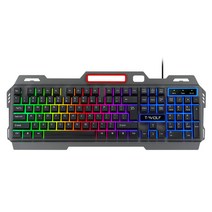 T-WOLFT16 키보드 금속 철판 유선 USB 게임 발광 핸드폰 스탠드 컴퓨터 키보드, 썬더울프 T16 키보드, 블랙, T16 키보드