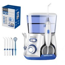 가정용 구강세정기 전동 치석제거기 800ml 대용량 물치실 10단계 수압 조절 기능 5개 교환 노즐 본체(블루)