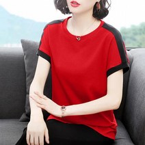 DFMEI 반팔 티셔츠 빅사이즈 캐주얼 루즈핏 라운드 탑