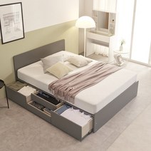 베리 수납형 서랍형 침대 슈퍼싱글 퀸 평상형 프레임, 그레이