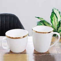바보사랑 퓨어화이트 골드링 머그컵(2style) lovesweety.꾸미기 좋은날, 상세설명 참조, 와이드형