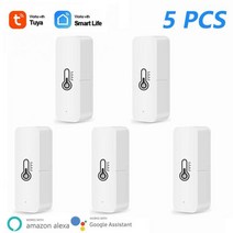 기상 습도 온도계 관측 디지털 전자 tuya smart thermometer hygrometer wifi 실내 센서 home weather station for alexa 앱, 5개