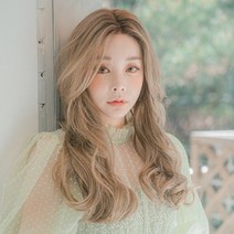 30대 여성 수제통가발 긴앞머리 빌드펌 여자가발, M, 모카브라운