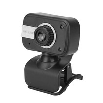 PC용 마이크가 장착된 USB 360도 2.0 HD 카메라 웹캠 클립 웹캠, 블랙 실버