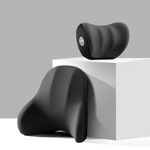 그린카 프리미엄 차량용 메모리폼 목쿠션+등받이 1P, 블랙