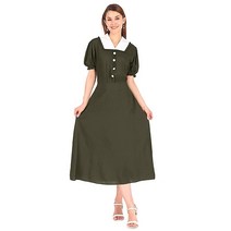 BoheeWohee 추수감사절 식민지 드레스 성인 여성 프레리 파이오니어 순례자 의상 C1590 (316) (3XL) 5558760485, X-Large, Sandpaper Orange