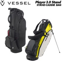 베젤 VESSEL PLAYER 3.0 STAND BAG 스탠드 캐디백 8.5인치 싱글/더블, 더블 스트랩, DXR 블랙