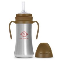 그로미미 스테인레스 유아 빨대컵 200ml, 골드브라운, 5개