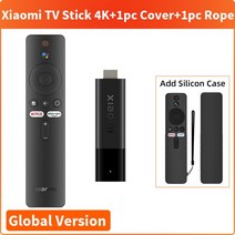 샤오미-Mi TV 4K 글로벌 안드로이드 쿼드 2GB 8GB 블루투스 구글 어시스턴트, 6.EU Plug - Add Black Cover