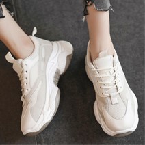 여성 블랙앤화이트 키높이 패션 운동화 요즘신발