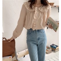 드레스허그 러플 퍼프 2color 블라우스