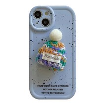 아이폰/14/플러스/13/프로/12/11/맥스/+/물감/잉크/패턴/뜨개/니트/모자/장식/귀여운/실리콘/범퍼/케이스