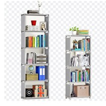 다용도책장 간이책장 심플 다용도 책장선반 4단 5단 책장 옷장수납함 틈새수납장, 5칸