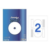 한국폼텍 IS-3642AP CD|DVD 라벨지 내경좁은것 2칸 20매 IS3642AP
