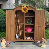 농기구보관함 농막컨테이너 원목 야외 조립식 수납장 철재 보관함 옥상 창고, 로그 색상 C