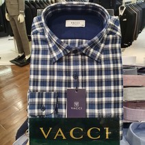 바찌 남성 겨울 따뜻한 기모 블루 체크 일반핏 남방 셔츠 VD1I 4CR 578 B0