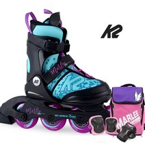 K2 마리 프로 오션 정품 아동 인라인+가방+보호대+5종사은품, 가방+보호대-블랙세트