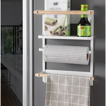 냉장고 자석 벽선반 키친타올걸이 행주 양념통정리대 마그네틱 조리도구거치대 다이소 이케아, 블랙