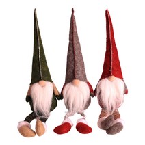3pcs 스웨덴 그놈 chirstmas 봉제 스칸디나비아 스타일 장식 어두운 다리 선반 시터 귀여운 디자인 장식- 선물