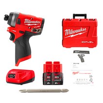 밀워키 M12 FID-202C 충전 임팩 드릴 드라이버 충전기 비트포함 배터리1개 세트, 선택2 M12 FID-202C 배터리2개세트