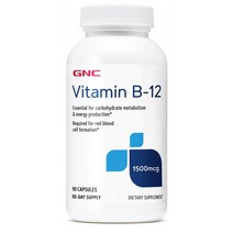 해외 GNC Vitamin 칼슘 비타민B12 1500mcg 90캡슐, 1개