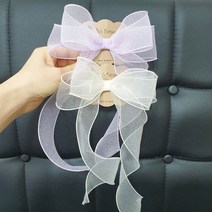 포근 소프트 솜사탕 왕리본핀 쉬폰 오간디 꼬리리본핀 여신 공주핀