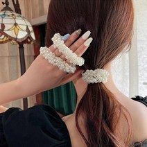 홀리지 유리 진주 머리끈