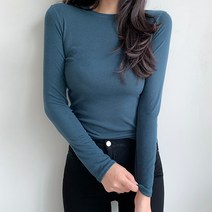 도톰 라운드 긴팔 티셔츠