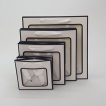 중형 종이 쇼핑백 타포린백 에코백제작 투명창 정사각 도시락 장바구니 선물용 답례품 그라프트 무지 선물