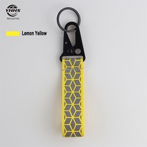 가시성 반사 키 체인 교통 안전 마커 반사판 펜던트 야간 사이클링 가방 액세서리 차량용 열쇠 고리 10cm, [07] Lemon Yellow