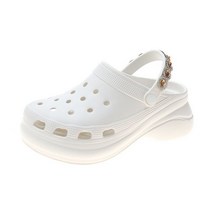준이 PCV 스트랩 여성 키높이 슬리퍼 여름 패션 통굽 슬리퍼 6cm 굽높이 여름 슈즈