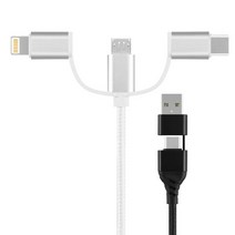 엑토 5in1 충전 데이터 케이블 USB-40 모든 스마트폰 사용가능 1M, 엑토 5in1 충전 데이터 케이블 USB-40 [화이트]