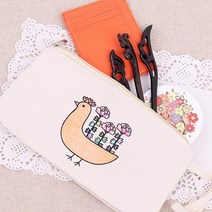 미리사몰B DIY 민화 에코백 만들기 세트 천 가방 무지 도안 친환경 재료 미술 그리기 색칠 꾸미기 자랑 어린이 초등 학교 돌봄 방과후 수업 준비물, 민화 파우치:물고기, 1개