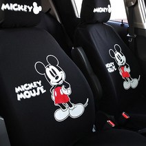 초특가/ 미키마우스 자동차 차량용 사계절 시트커버 모음 택/1, 포인트레드 앞좌석 2P, 1개